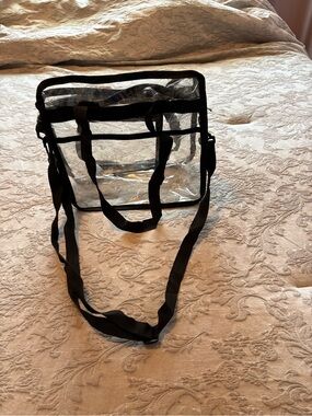 Concert Bag Clear Tote Bag with Black Trim and Adjustable Strap